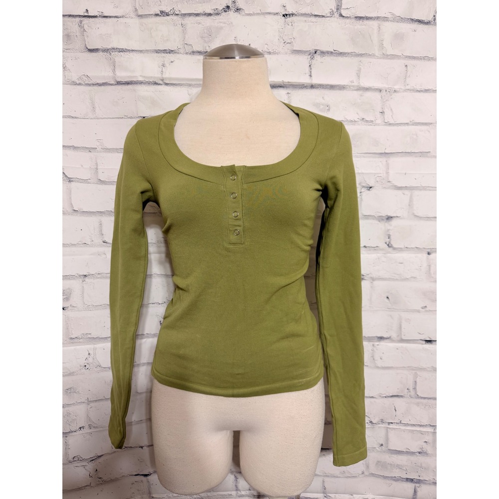 Free people one size olive long sleeve top